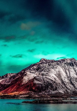 northern lights, mountain, landscape Wallpaper 1668x2388