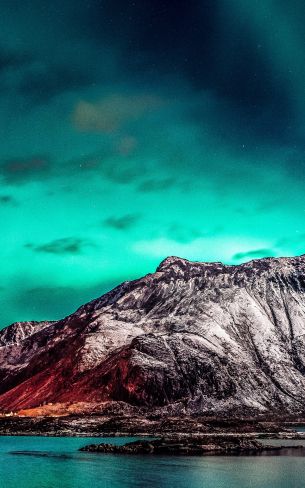 northern lights, mountain, landscape Wallpaper 800x1280