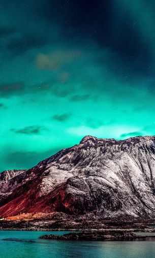 northern lights, mountain, landscape Wallpaper 1200x2000