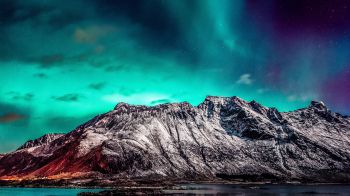 northern lights, mountain, landscape Wallpaper 1366x768