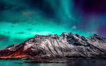northern lights, mountain, landscape Wallpaper 2560x1600
