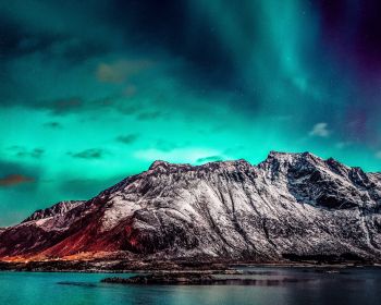 northern lights, mountain, landscape Wallpaper 1280x1024
