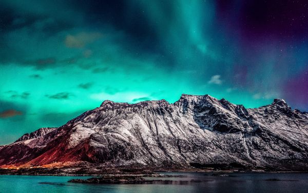 northern lights, mountain, landscape Wallpaper 2560x1600