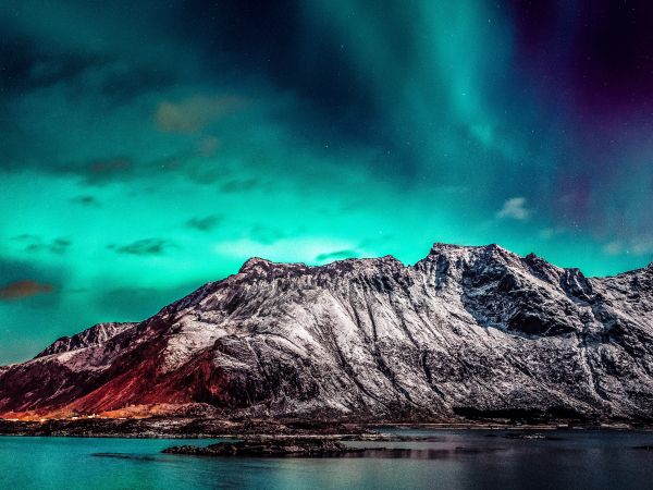 northern lights, mountain, landscape Wallpaper 800x600