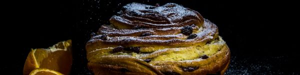 cake, treat, black wallpaper Wallpaper 1590x400