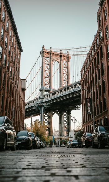 Brooklyn Bridge, New York, street Wallpaper 1200x2000