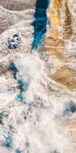 sea foam, sea, shore Wallpaper 720x1440