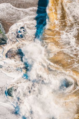 sea foam, sea, shore Wallpaper 640x960