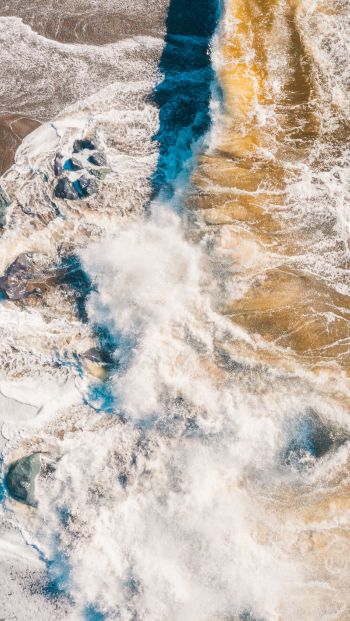 sea foam, sea, shore Wallpaper 640x1136