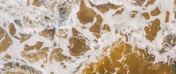 brown, sea foam Wallpaper 2560x1080