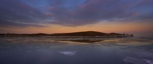 landscape, ice, sky Wallpaper 3440x1440