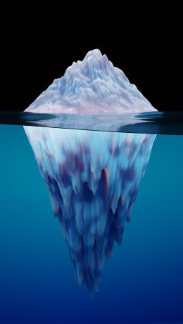 iceberg, 3D, blue Wallpaper 640x1136