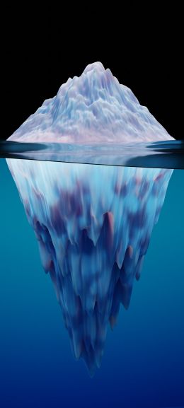 iceberg, 3D, blue Wallpaper 1080x2400