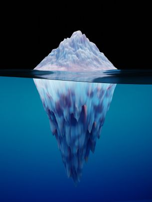 iceberg, 3D, blue Wallpaper 1536x2048