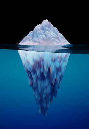 iceberg, 3D, blue Wallpaper 1640x2360