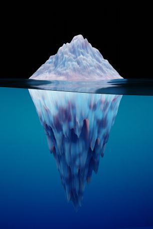 iceberg, 3D, blue Wallpaper 640x960