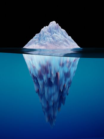 Обои 1668x2224 айсберг, 3D, синий