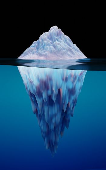 iceberg, 3D, blue Wallpaper 1752x2800