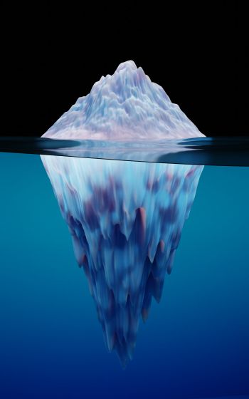 iceberg, 3D, blue Wallpaper 1200x1920