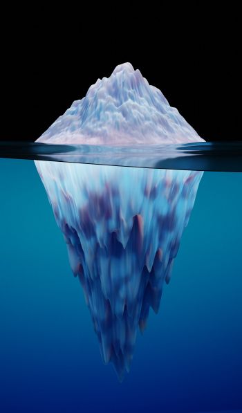iceberg, 3D, blue Wallpaper 600x1024