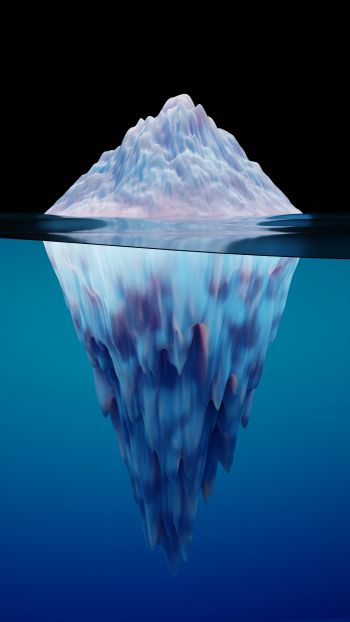 Обои 1440x2560 айсберг, 3D, синий