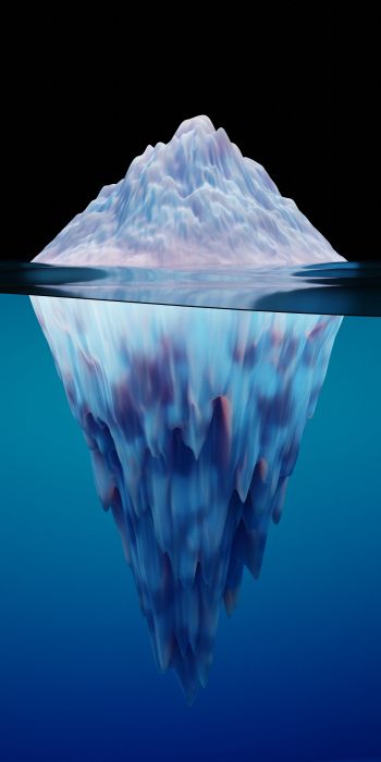 iceberg, 3D, blue Wallpaper 720x1440