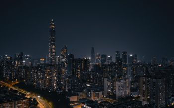 Обои 2560x1600 Шэньчжэнь, Китай, ночной город