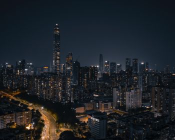 Обои 1280x1024 Шэньчжэнь, Китай, ночной город