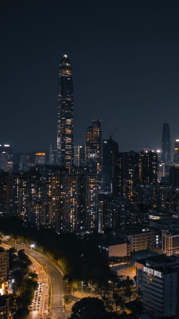 Shenzhen, China, night city Wallpaper 1440x2560