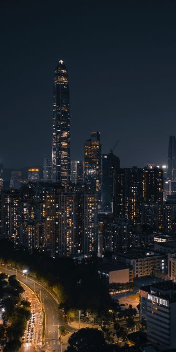 Shenzhen, China, night city Wallpaper 720x1440