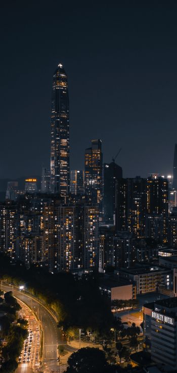 Shenzhen, China, night city Wallpaper 720x1520