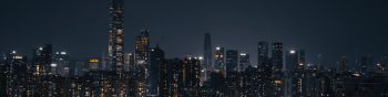 Shenzhen, China, night city Wallpaper 1590x400