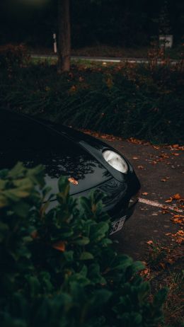 black porsche, sports car Wallpaper 750x1334