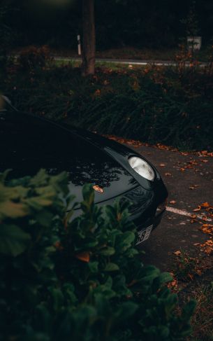 black porsche, sports car Wallpaper 1752x2800