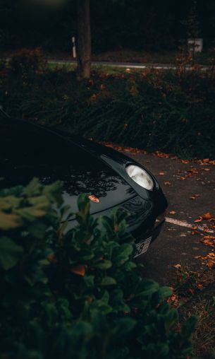 black porsche, sports car Wallpaper 1200x2000