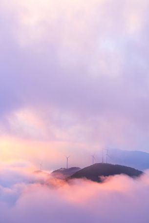 fog, sky, clouds Wallpaper 640x960