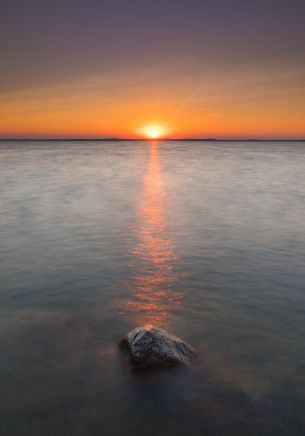 sunset, sea, stone Wallpaper 1668x2388