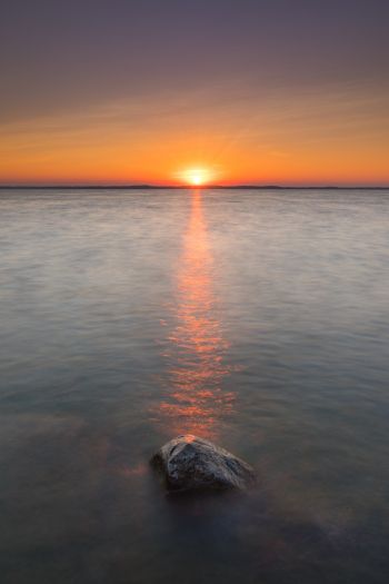 sunset, sea, stone Wallpaper 640x960