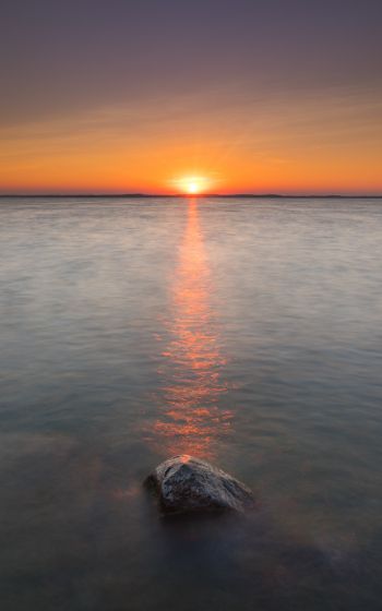 sunset, sea, stone Wallpaper 800x1280