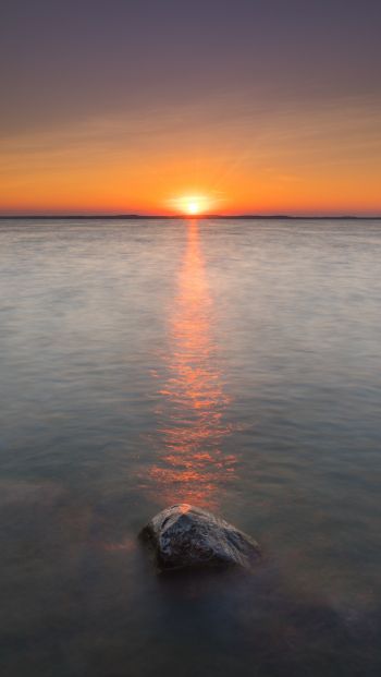 sunset, sea, stone Wallpaper 640x1136