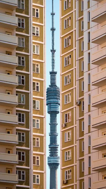 Ostankino TV Tower, Moscow Wallpaper 640x1136