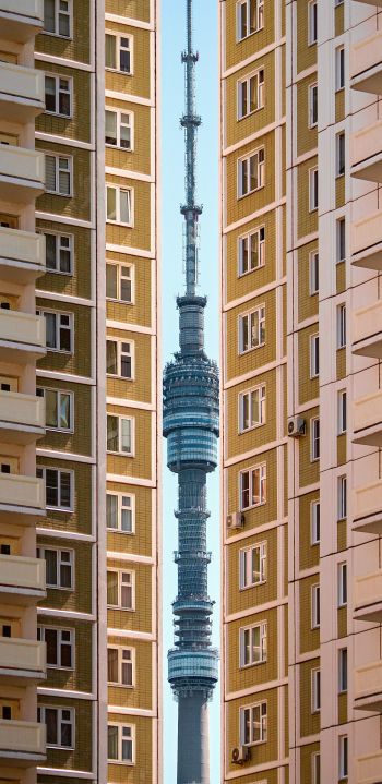 Ostankino TV Tower, Moscow Wallpaper 1440x2960