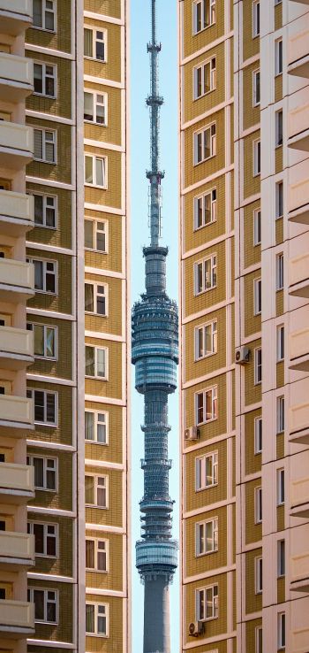 Ostankino TV Tower, Moscow Wallpaper 1080x2280
