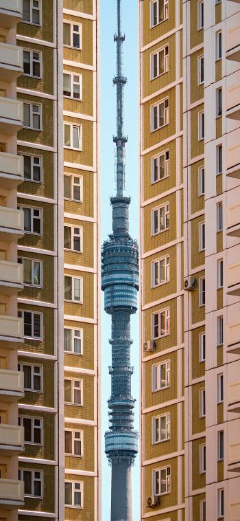 Ostankino TV Tower, Moscow Wallpaper 1080x2340