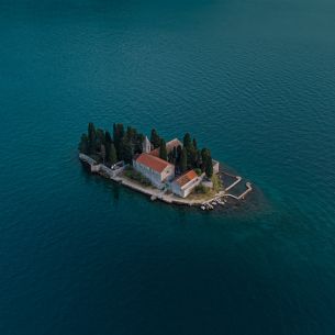 island, bird's eye view, Bay of Kotor Wallpaper 2350x2350