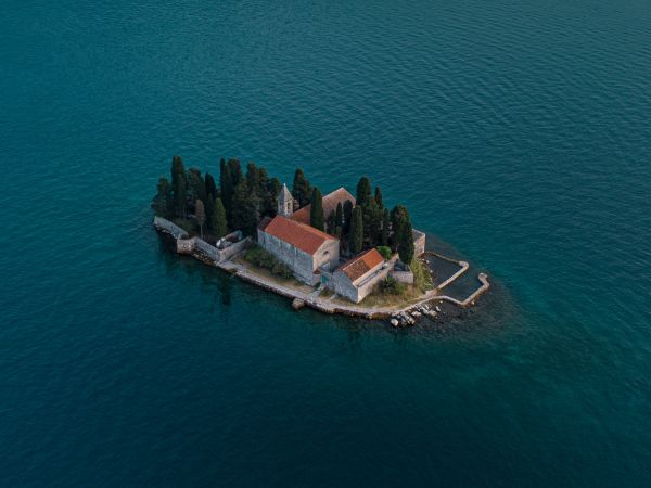 island, bird's eye view, Bay of Kotor Wallpaper 800x600