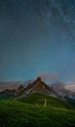 starry sky, landscape, scale Wallpaper 600x1024