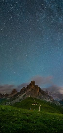 starry sky, landscape, scale Wallpaper 1440x3040