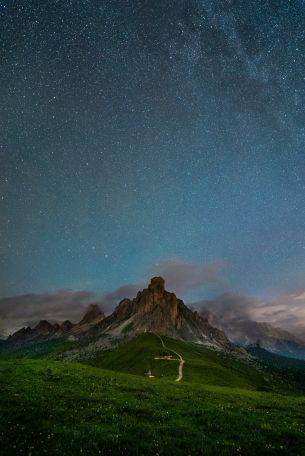 starry sky, landscape, scale Wallpaper 2816x4216