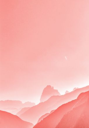 pink, landscape, pink sky Wallpaper 1668x2388